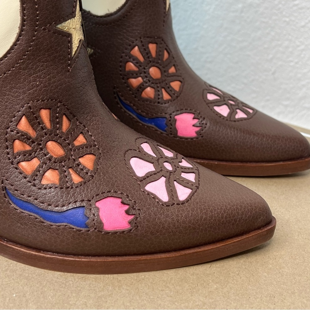 Dolce Vita Floral Cutout Western Cowboy Boots Heeled Leather 7.5 NWT - Picture 7 of 8